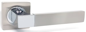 Ручка дверная KEDR R06 06-081 SN CP ( сатин / хром )